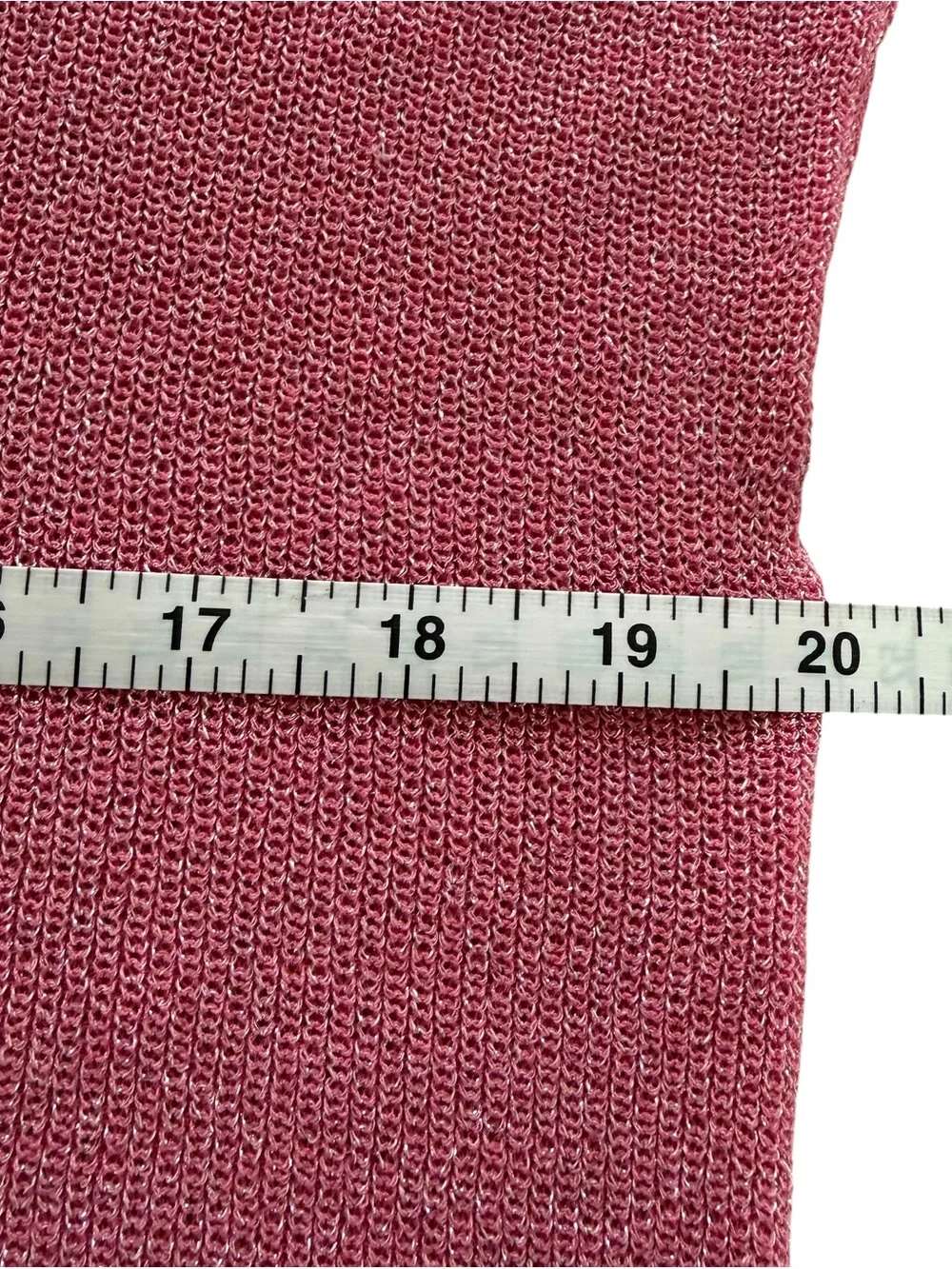 CeCe Shimmer Pink V-Neck Short Cap Sleeve Sweater Knit
